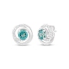 Thumbnail Image 1 of Oceanic Blue Topaz & White Lab-Created Sapphire Stud Earrings Sterling Silver