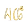 Thumbnail Image 1 of Diamond Two-Row Split J-Hoop Huggie Earrings 1/6 ct tw 10K Yellow Gold