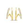 Thumbnail Image 2 of Diamond Two-Row Split J-Hoop Huggie Earrings 1/6 ct tw 10K Yellow Gold