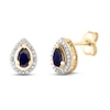 Thumbnail Image 1 of Blue Sapphire & Diamond Earrings 1/15 ct tw 10K Yellow Gold