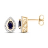 Thumbnail Image 3 of Blue Sapphire & Diamond Earrings 1/15 ct tw 10K Yellow Gold