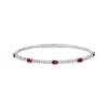 Thumbnail Image 1 of Le Vian Oval-Cut Ruby Bangle Bracelet 3/8 ct tw Diamonds 14K Vanilla Gold