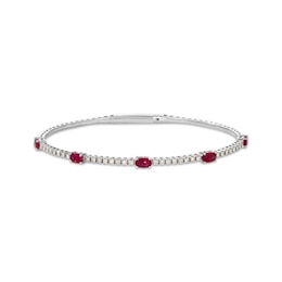 Le Vian Oval-Cut Ruby Bangle Bracelet 3/8 ct tw Diamonds 14K Vanilla Gold