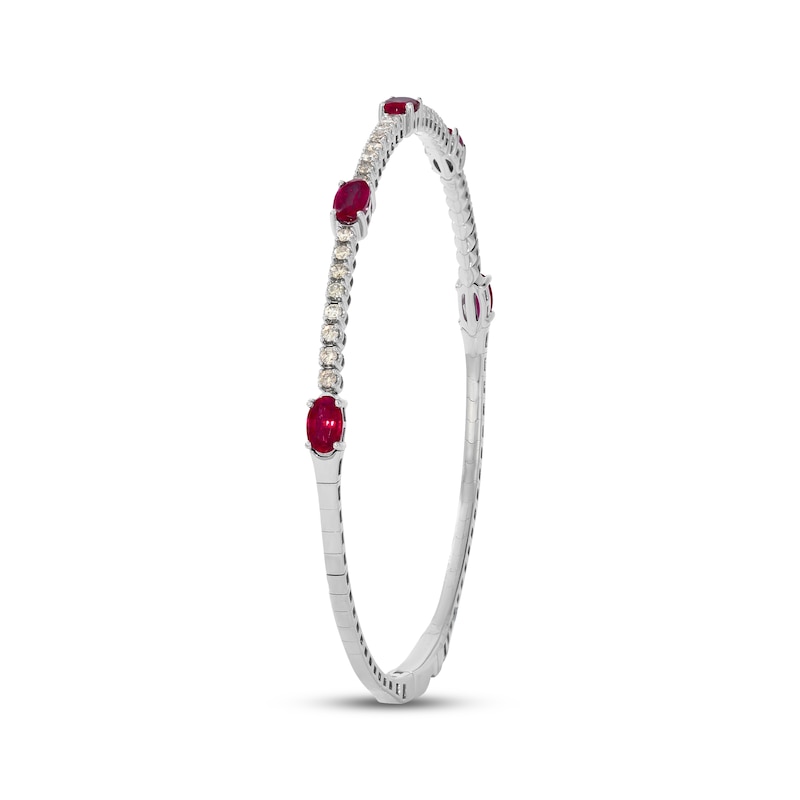 Main Image 2 of Le Vian Oval-Cut Ruby Bangle Bracelet 3/8 ct tw Diamonds 14K Vanilla Gold