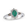 Thumbnail Image 1 of Le Vian Oval-Cut Emerald Ring 1/8 ct tw Diamonds Platinum