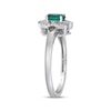 Thumbnail Image 2 of Le Vian Oval-Cut Emerald Ring 1/8 ct tw Diamonds Platinum