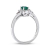 Thumbnail Image 3 of Le Vian Oval-Cut Emerald Ring 1/8 ct tw Diamonds Platinum