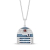 Thumbnail Image 1 of Star Wars R2-D2 Blue Sapphire, Garnet & Diamond Necklace 1/8 ct tw Sterling Silver 18&quot;