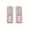 Thumbnail Image 2 of Baguette & Round-Cut Diamond Huggie Hoop Earrings 1 ct tw 14K Yellow Gold