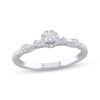 Thumbnail Image 1 of Diamond Halo Vintage-Inspired Promise Ring 1/6 ct tw Sterling Silver