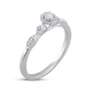 Thumbnail Image 2 of Diamond Halo Vintage-Inspired Promise Ring 1/6 ct tw Sterling Silver