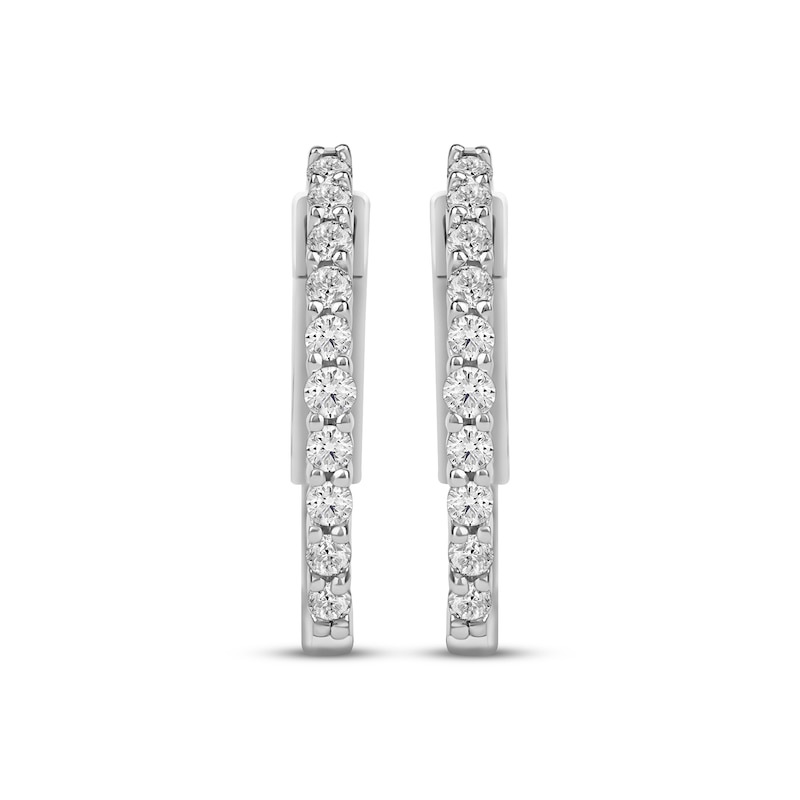 Main Image 2 of Lab-Grown Diamonds by KAY Inside-Out Hoop Earrings 1/2 ct tw 10K White Gold