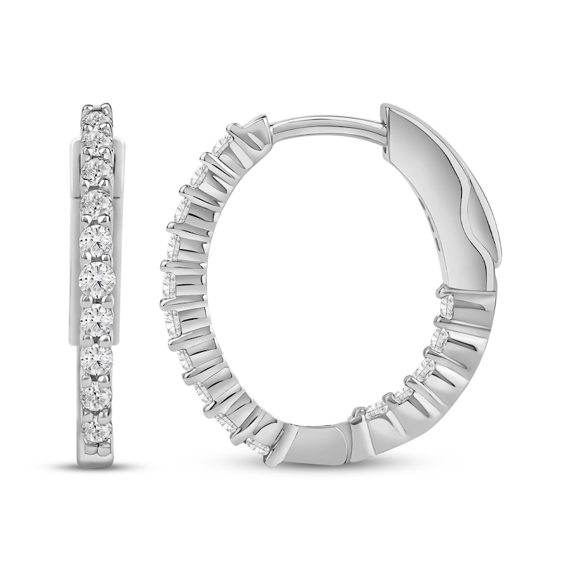 Main Image 3 of KAY Lab-Grown Diamonds Inside-Out Hoop Earrings 1/2 ct tw 10K White Gold