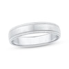 Thumbnail Image 1 of Brushed Milgrain Wedding Band 10K White Gold 4mm