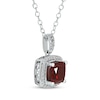 Thumbnail Image 2 of Garnet & White Lab-Created Sapphire Necklace Sterling Silver 17&quot;