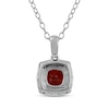 Thumbnail Image 3 of Garnet & White Lab-Created Sapphire Necklace Sterling Silver 17&quot;