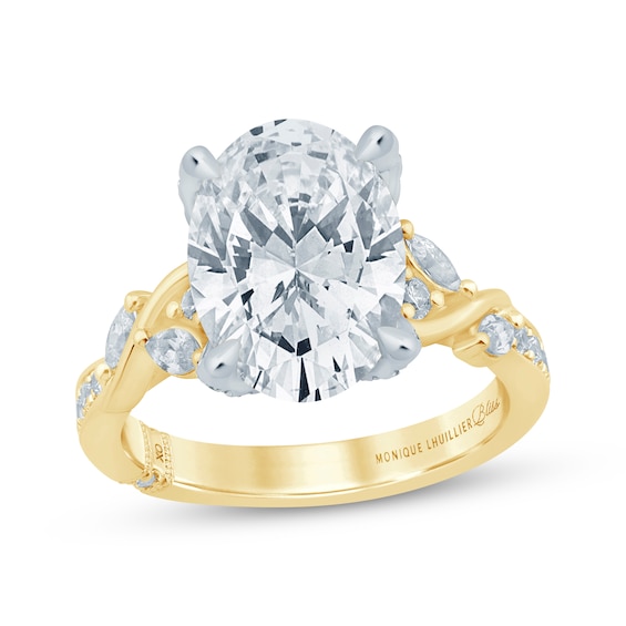 Monique Lhuillier Bliss Oval-Cut Lab-Grown Diamond Engagement Ring 4-3/4 ct tw 18K Two-Tone Gold