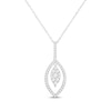 Thumbnail Image 1 of Multi-Diamond Marquise Frame Drop Necklace 1/3 ct tw 10K White Gold 18&quot;