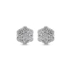 Thumbnail Image 2 of Diamond Seven-Stone Flower Stud Earrings 1/2 ct tw 10K White Gold