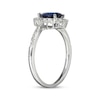 Thumbnail Image 2 of Pear-Shaped Blue Lab-Created Sapphire & White Lab-Created Sapphire Ring Sterling Silver