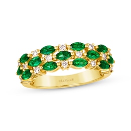 Le Vian Venetian Mosaic Emerald & Diamond Ring 1/4 ct tw 14K Honey Gold