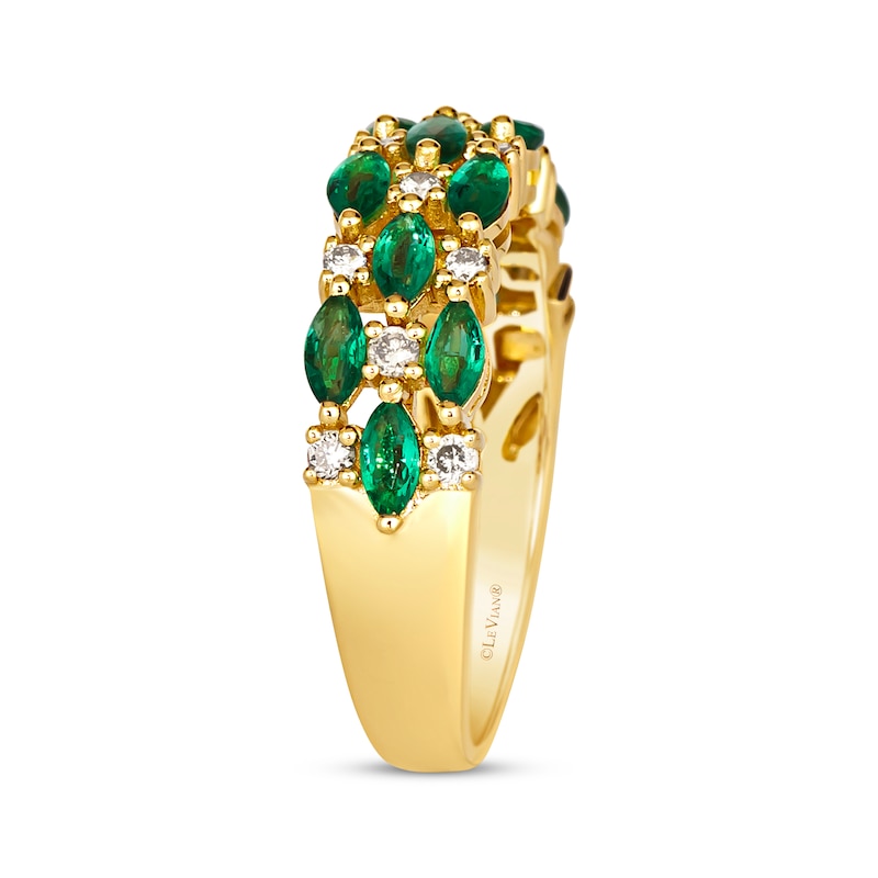 Le Vian Venetian Mosaic Emerald & Diamond Ring 1/4 ct tw 14K Honey Gold