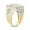 Thumbnail Image 2 of Men's Baguette & Round-Cut Diamond Square Ring 1/4 ct tw 10K Yellow Gold