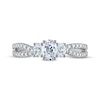 Thumbnail Image 3 of Oval-Cut Diamond Three-Stone Engagement Ring 1 ct tw 14K White Gold