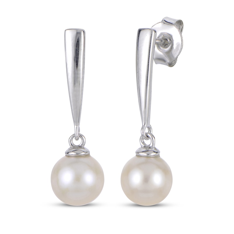 Main Image 1 of Cultured Pearl Drop Earrings Sterling Silver