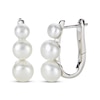 Thumbnail Image 1 of Cultured Pearl Graduated Huggie Hoop Earrings Sterling Silver