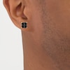 Thumbnail Image 3 of Men's Square-Cut Black Diamond Quad Stud Earrings 2 ct tw 10K Yellow Gold