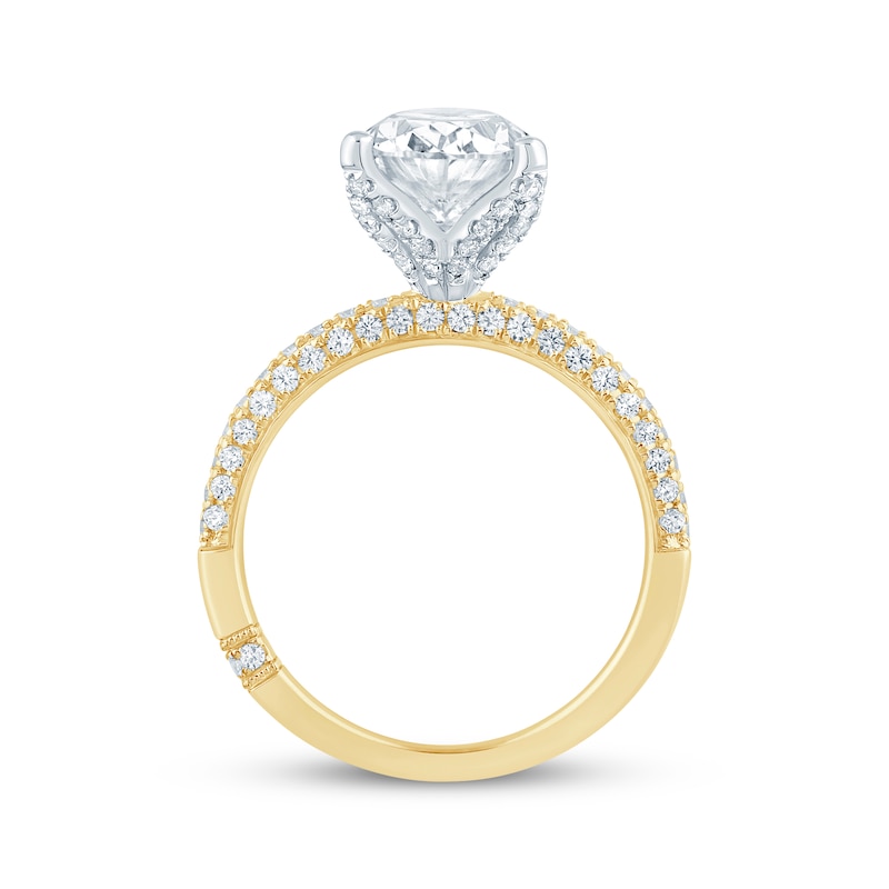 Monique Lhuillier Bliss Oval-Cut  Lab-Grown diamond Engagement Ring 3-5/8 ct tw 18K Yellow Gold