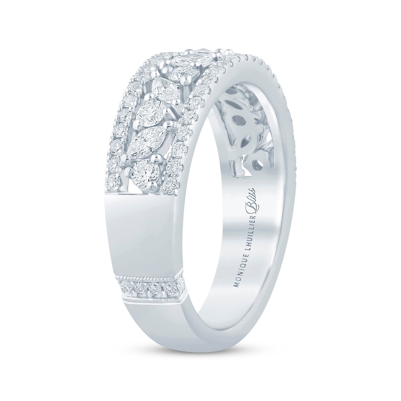 Main Image 2 of Monique Lhuillier Bliss Marquise & Round-Cut Lab-Grown Diamond Anniversary Ring 3/4 ct tw 18K White Gold