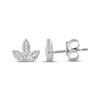 Thumbnail Image 2 of Diamond Leaf Stud Earrings 1/20 ct tw Sterling Silver