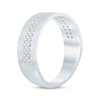 Thumbnail Image 1 of Men's Diamond Angled Sandblast Wedding Band 1/2 ct tw 10K White Gold