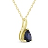 Thumbnail Image 2 of Pear-Shaped Natural Blue Sapphire Necklace 10K Yellow Gold 18&quot;