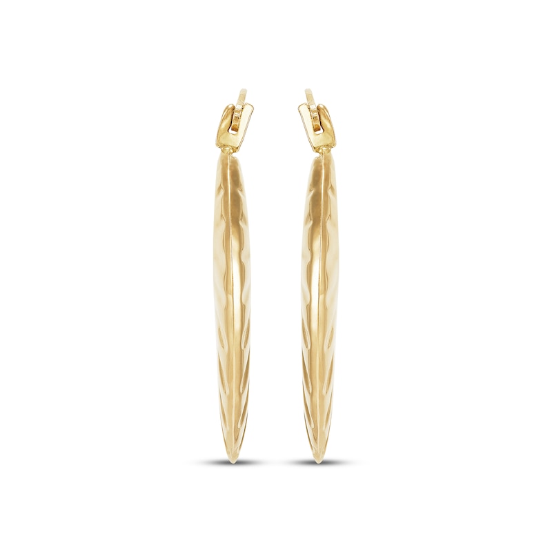 Main Image 2 of Fan Hoop Earrings 14K Yellow Gold