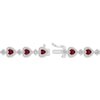 Thumbnail Image 3 of Heart-Shaped Lab-Created Ruby & White Lab-Created Sapphire Bracelet Sterling Silver 7.25&quot;