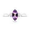 Thumbnail Image 2 of Marquise-Cut Amethyst & White Lab-Created Sapphire Ring Sterling Silver