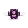 Thumbnail Image 2 of Emerald-Cut Amethyst Three-Stone Ring Sterling Silver