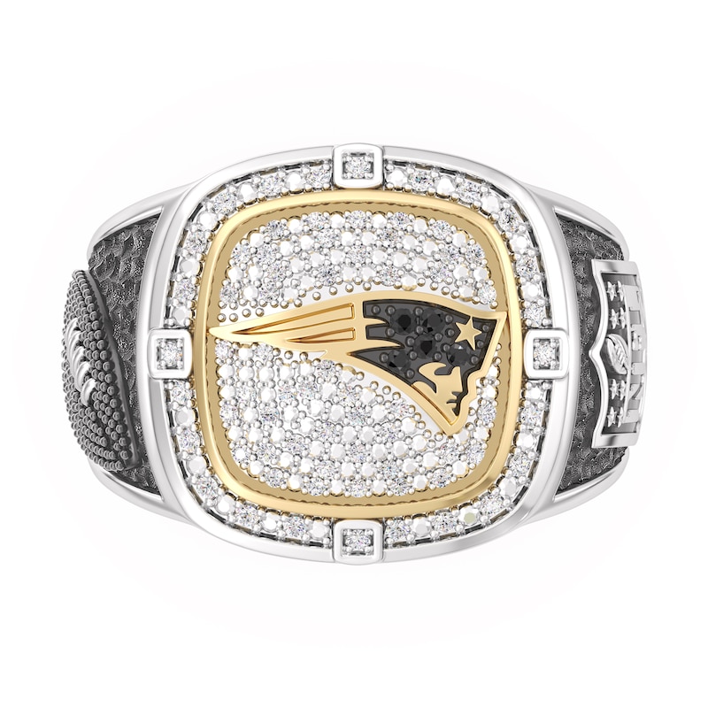 Main Image 1 of True Fans New England Patriots Championship Ring Sterling Silver & 10K Yellow Gold Ring