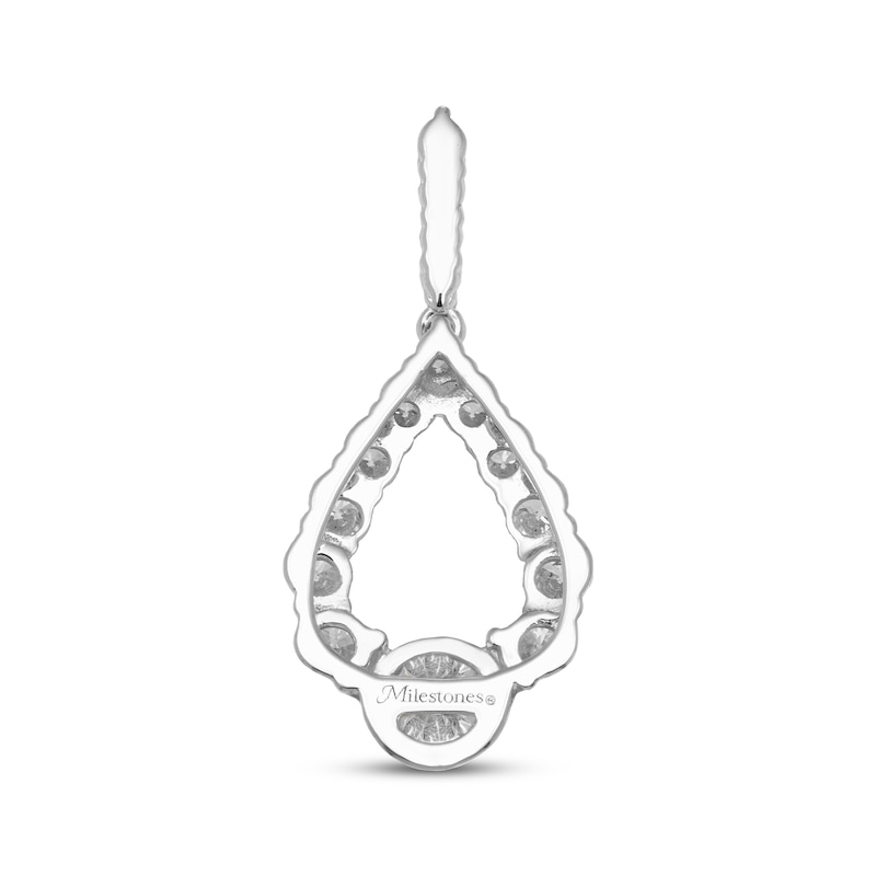 Main Image 4 of Milestones Diamond Teardrop Necklace 1 ct tw 10K White Gold 18&quot;