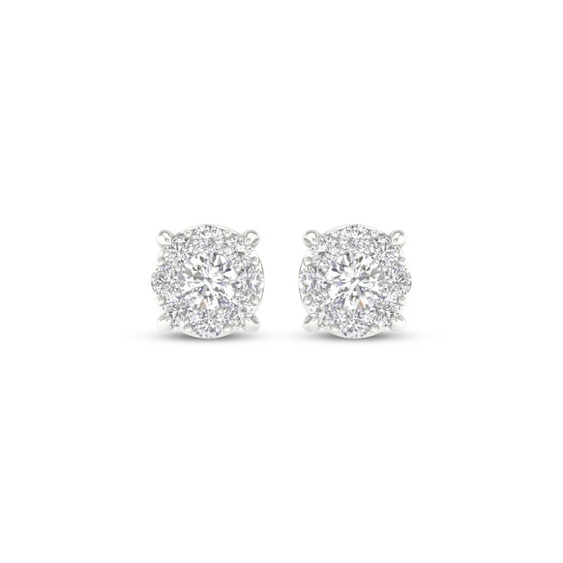 Main Image 2 of Lab-Grown Diamonds by KAY Halo Stud Earrings 1/3 ct tw 10K White Gold