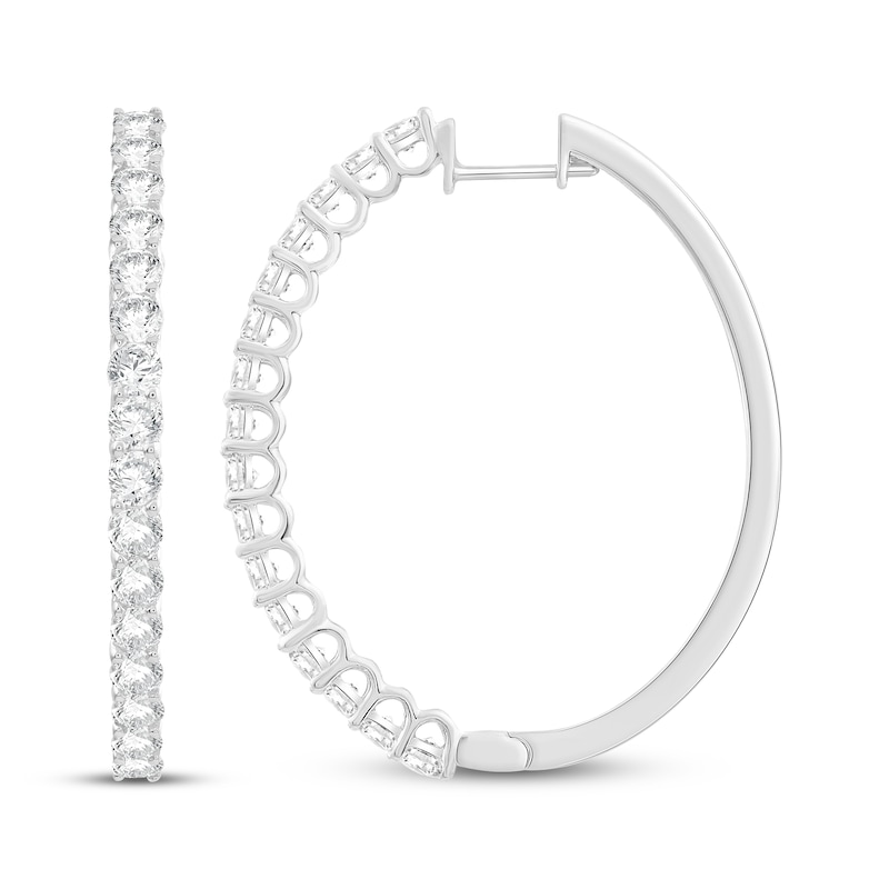 Main Image 1 of Diamond Hoop Earrings 3 ct tw 14K White Gold 40mm