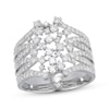 Thumbnail Image 1 of Diamond Multi-Row Scatter Fashion Ring 1 ct tw 10K White Gold