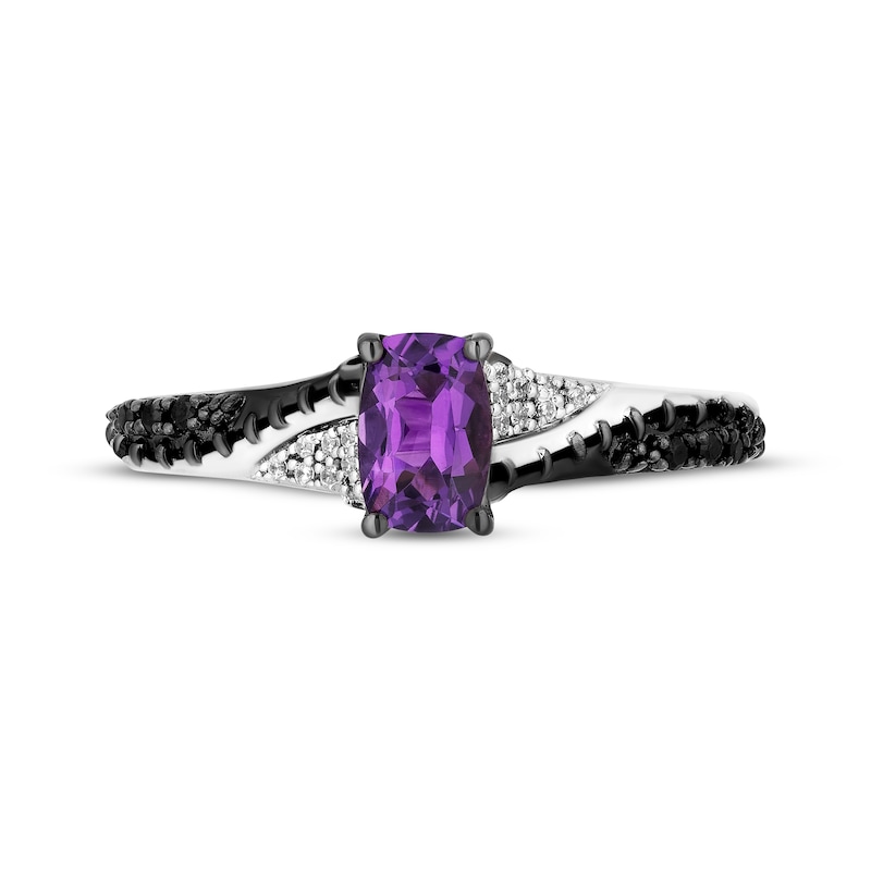 Main Image 4 of Disney Treasures The Nightmare Before Christmas Cushion-Cut Amethyst & Diamond Ring 1/15 ct tw Sterling Silver