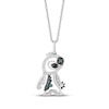 Thumbnail Image 1 of Disney Treasures Lilo & Stitch London Blue Topaz & Diamond Necklace 1/10 ct tw Sterling Silver 19&quot;