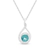 Thumbnail Image 1 of Oceanic Blue Topaz & White Lab-Created Sapphire Infinity Teardrop Necklace Sterling Silver 18&quot;