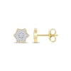 Thumbnail Image 3 of Multi-Diamond Curved Hexagon Stud Earrings 1/6 ct tw 10K Yellow Gold