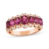 Thumbnail Image 1 of Le Vian Oval-Cut Pink Tourmaline Scalloped Ring 1/4 ct tw Diamonds 14K Strawberry Gold